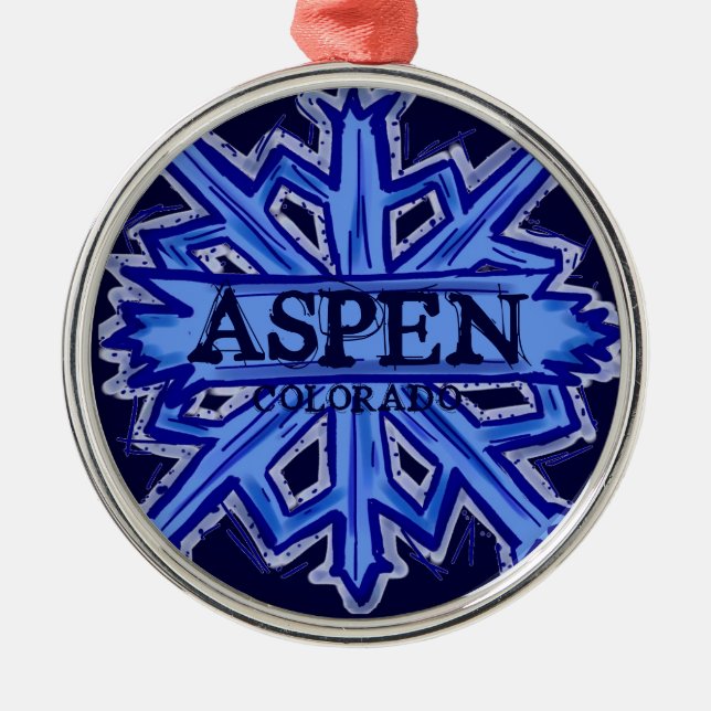 Aspen Colorado Winterschneeflocken Silbernes Ornament (Vorne)
