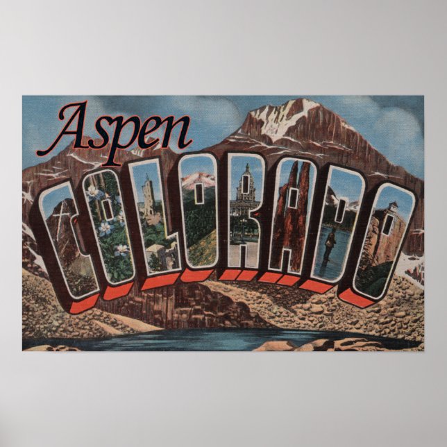 Aspen, ColoradoGroße BuchstabenszenenAspen, CO Poster (Vorne)