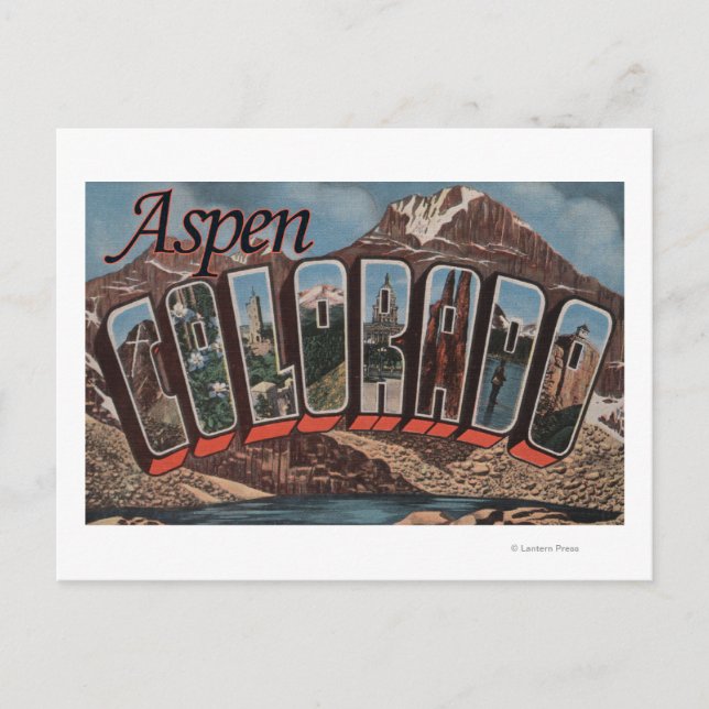 Aspen, ColoradoGroße BuchstabenszenenAspen, CO Postkarte (Vorderseite)