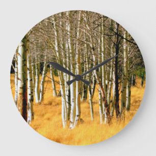 aspen forest clock große wanduhr
