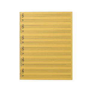 Aspen Gold Music Sheet Paper Notizblock