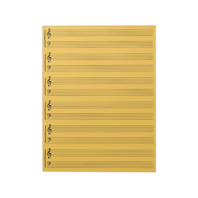 Aspen Gold Music Sheet Paper Notizblock (Rotiert)