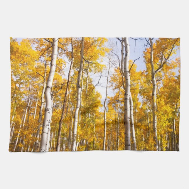Aspen Groove Yellow Herbstlaube Geschirrtuch (Horizontal)