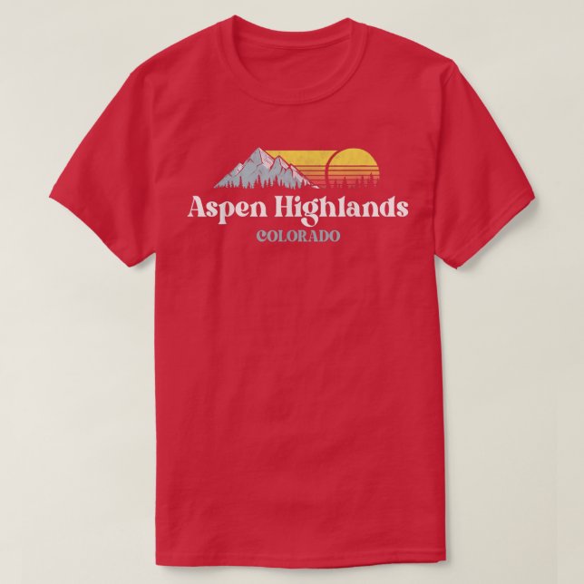 Aspen Highlands, COLORADO, Skisnowboardwandern T-Shirt (Design vorne)