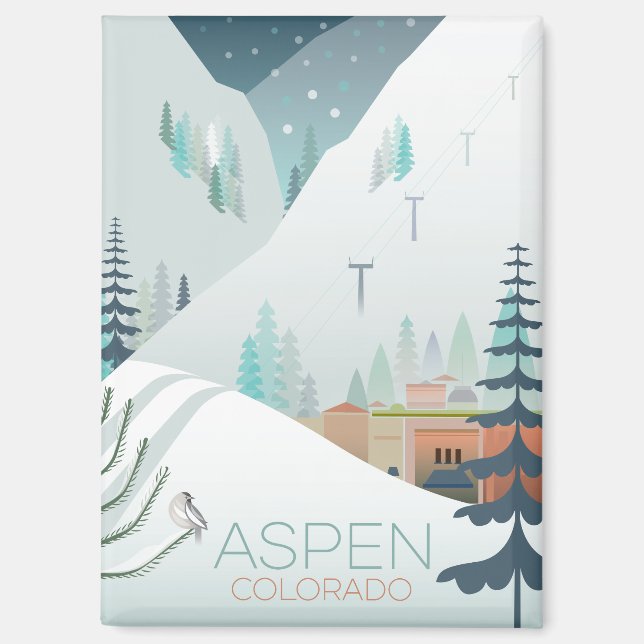 Aspen Kühlschrank Magnet (Vorderseite)