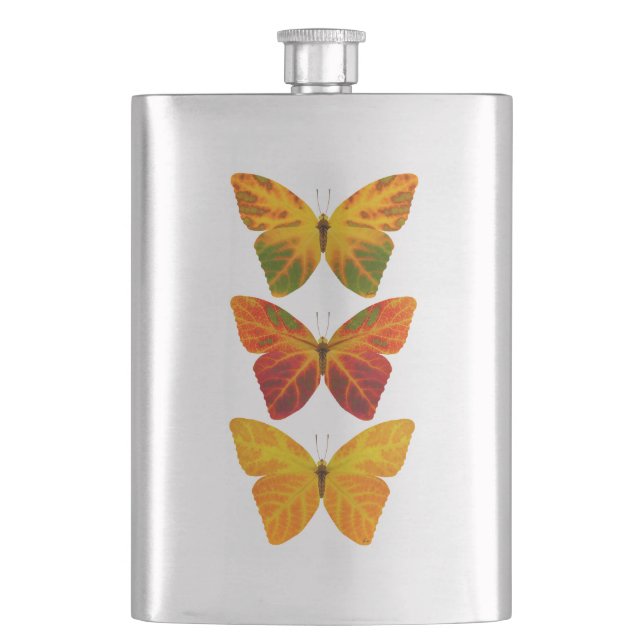 Aspen Leaf Butterflies Flachmann (Vorderseite)