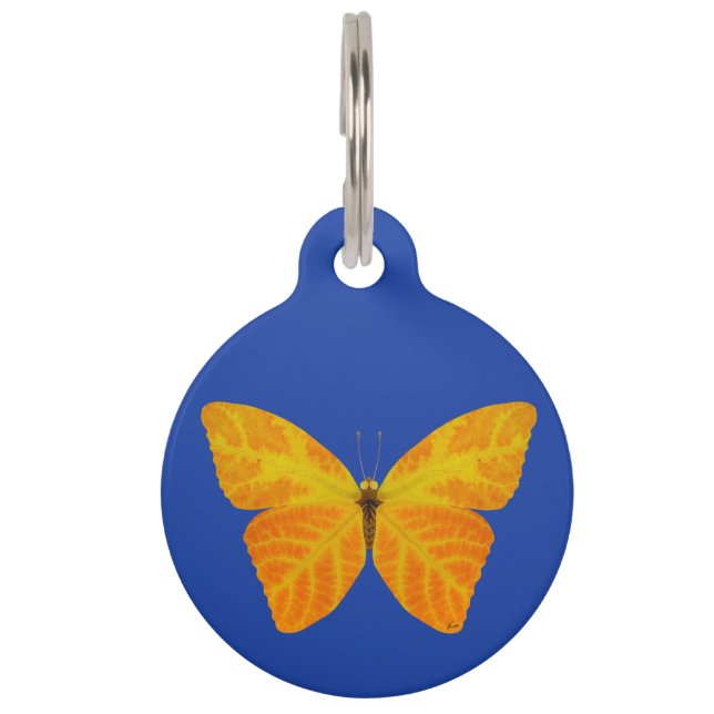 Aspen Leaf Butterfly 3 Haustiermarke (Vorderseite)