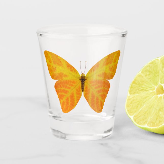 Aspen Leaf Butterfly 3 Schnapsglas (Vorderseite)