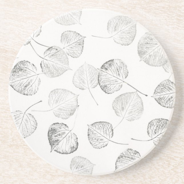 Aspen Leaf Prints Design © Sandy Long Sandstein Untersetzer (Vorne)