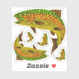 Aspen Leaf Regenbogenforelle 1 Aufkleber