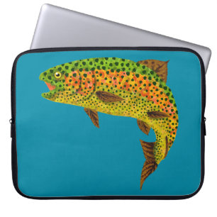 Aspen Leaf Regenbogenforelle 1 Laptopschutzhülle