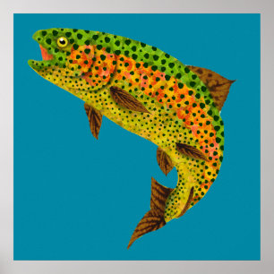 Aspen Leaf Regenbogenforelle 1 Poster
