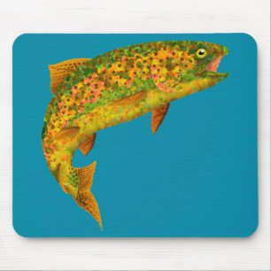 Aspen Leaf Regenbogenforelle 2 Mousepad
