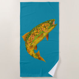Aspen Leaf Regenbogenforelle 2 Strandtuch