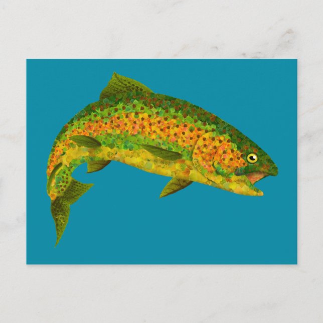 Aspen Leaf Regenbogenforelle 4 Postkarte (Vorderseite)
