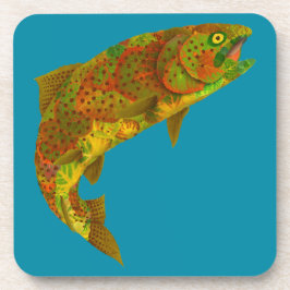 Aspen Leaf Regenbogenforelle 6 Getränkeuntersetzer