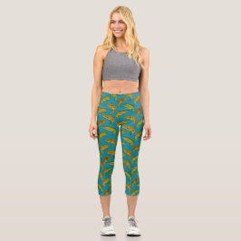 Aspen Leaf Regenbogenforelle Nahtloses Muster 2018 Capri Leggings