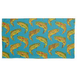 Aspen Leaf Regenbogenforelle Nahtloses Muster 2018 Kissenbezug