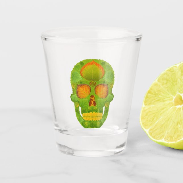 Aspen Leaf Skull 10 Schnapsglas (Vorderseite)