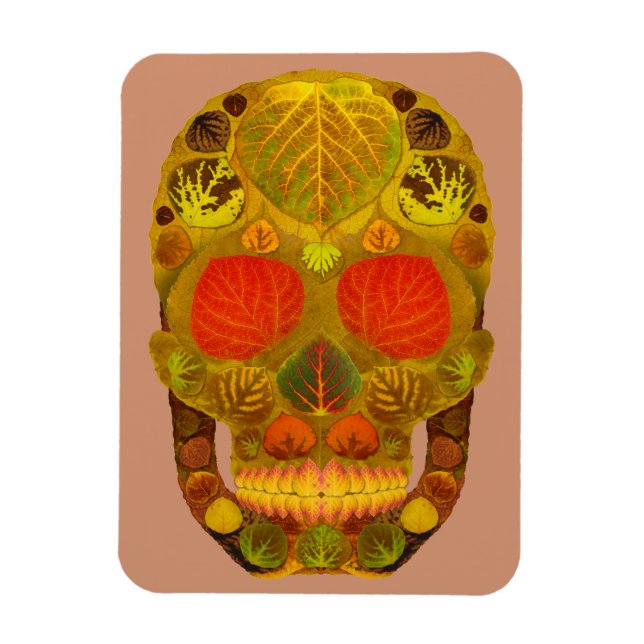 Aspen Leaf Skull 12 Magnet (Vertikal)