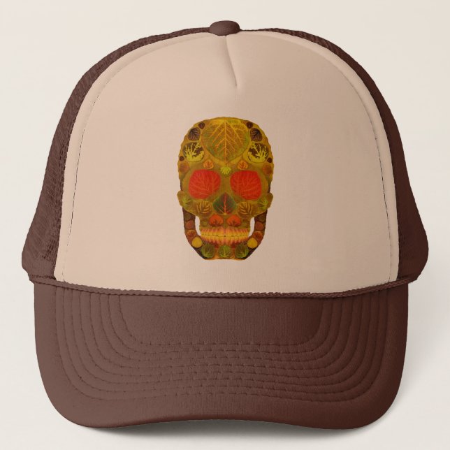 Aspen Leaf Skull 12 Truckerkappe (Vorderseite)