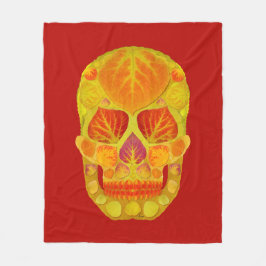 Aspen Leaf Skull 13 Fleecedecke