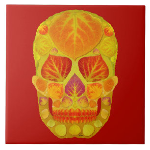 Aspen Leaf Skull 13 Fliese