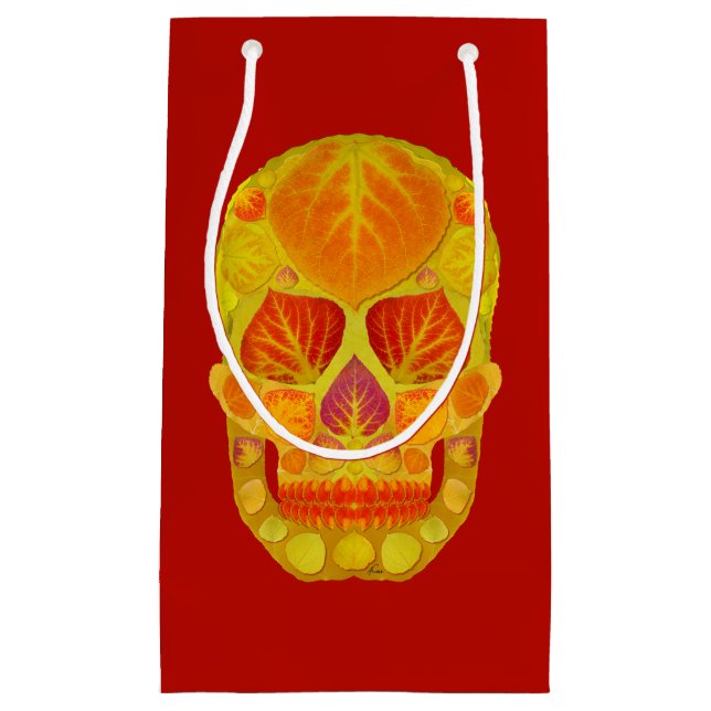 Aspen Leaf Skull 13 Kleine Geschenktüte (Vorderseite)