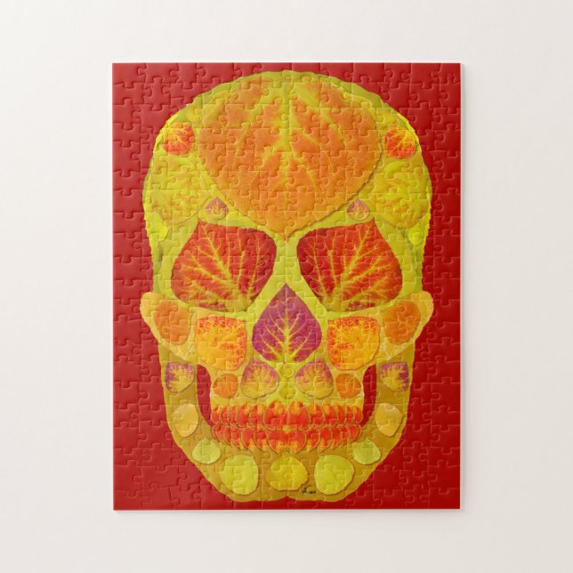 Aspen Leaf Skull 13 Puzzle (Vertikal)