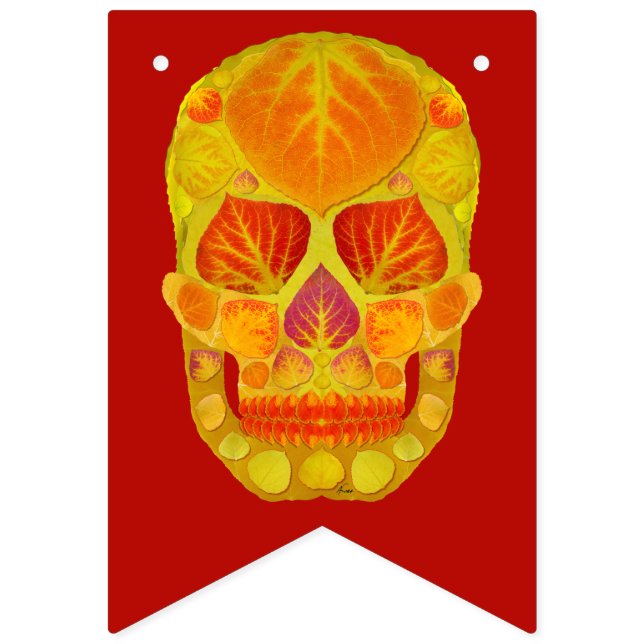 Aspen Leaf Skull 13 Wimpelkette (Erste Fahne)