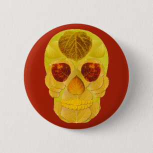 Aspen Leaf Skull 1 Button