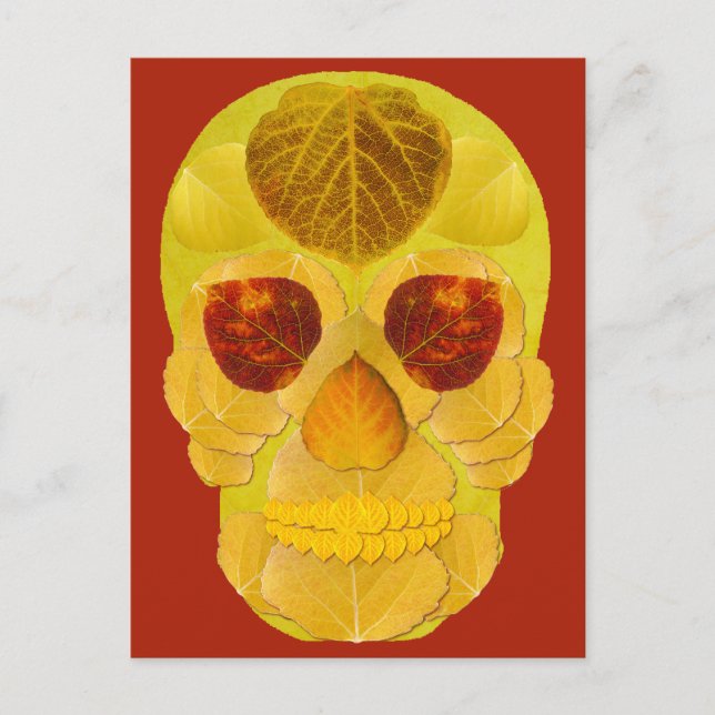 Aspen Leaf Skull 1 Postkarte (Vorderseite)