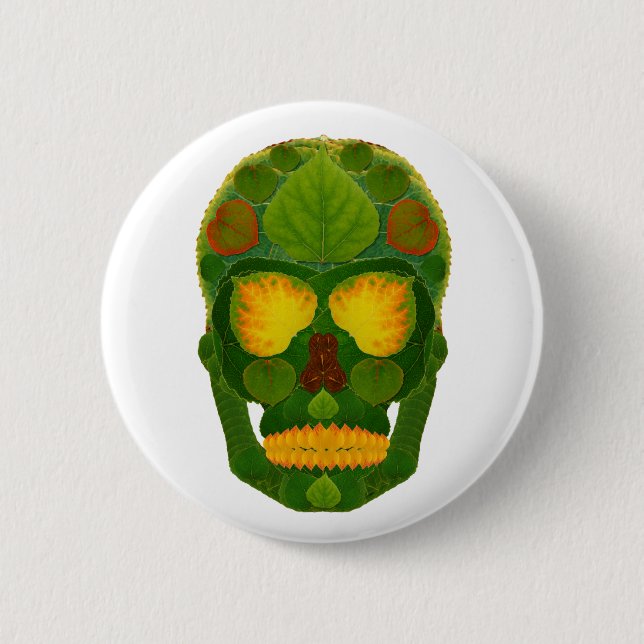 Aspen Leaf Skull 9 Button (Vorderseite)