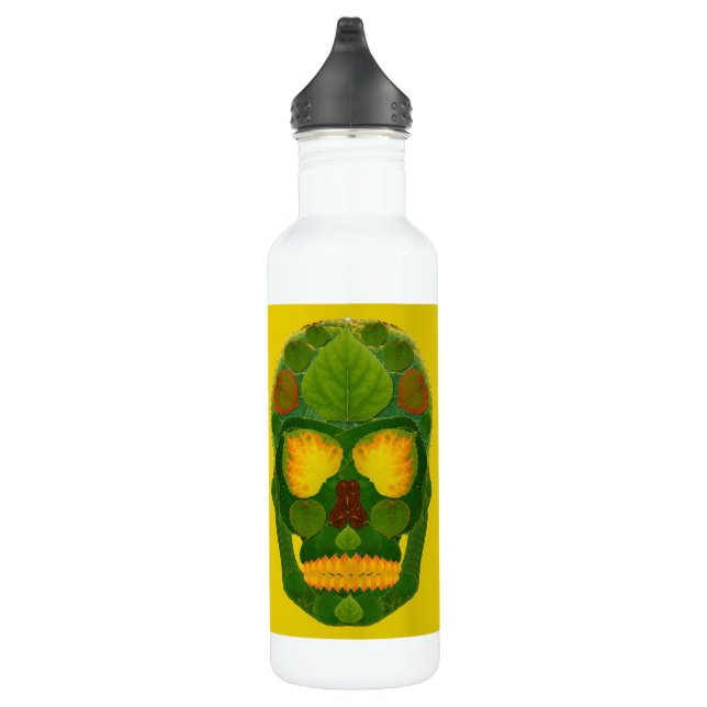 Aspen Leaf Skull 9 Edelstahlflasche (Rechts)