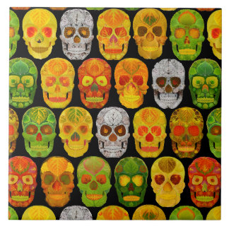 Aspen Leaf Skulls nahtloses Muster 2018 Fliese