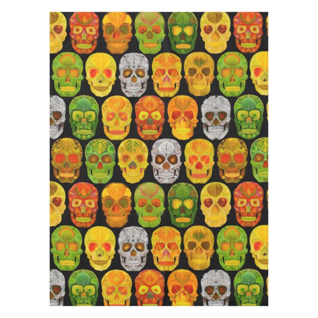 Aspen Leaf Skulls nahtloses Muster 2018 Tischdecke (Vorderseite)