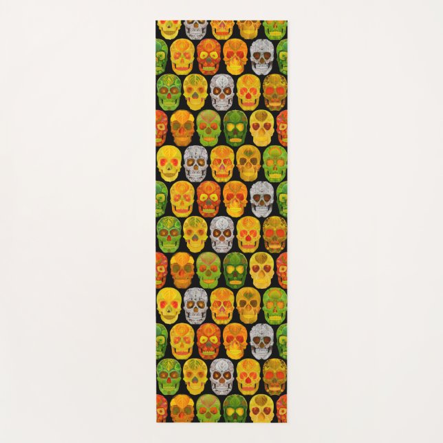 Aspen Leaf Skulls nahtloses Muster 2018 Yogamatte (Vorderseite)
