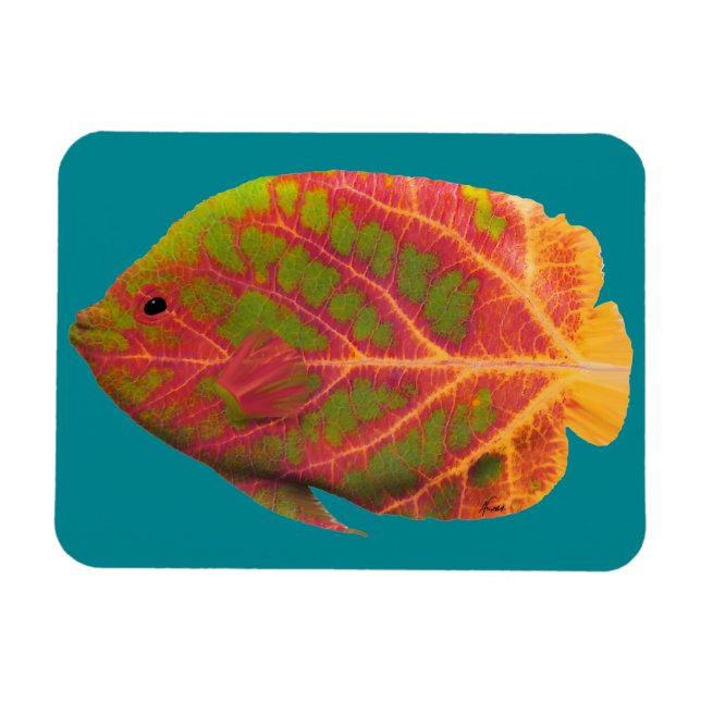 Aspen Leaf Tropische Fische 1 Magnet (Horizontal)
