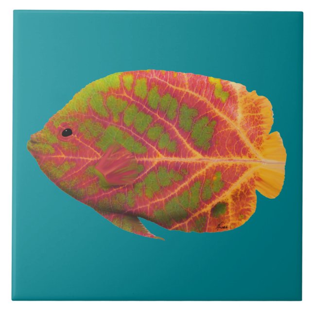 Aspen Leaf Tropischer Fisch 1 Fliese (Vorderseite)