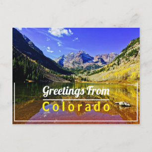 Aspen Maroon Bells Colorado Postcard Postkarte
