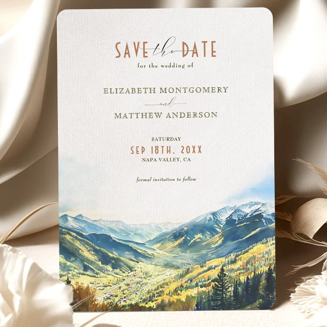 Aspen Mountain Charm Rett-the-Date Einladung (Von Creator hochgeladen)