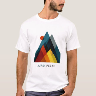 Aspen Peak – Geometrisches Bergposter im Mid-Centu T-Shirt