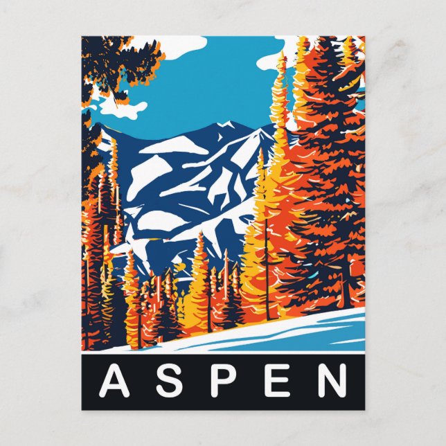 Aspen, Reise Postkarte (Vorderseite)