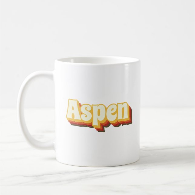 Aspen Retro Vintager Text Kaffeetasse (Links)