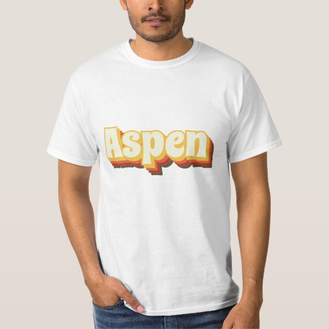 Aspen Retro Vintager Text T-Shirt (Vorderseite)