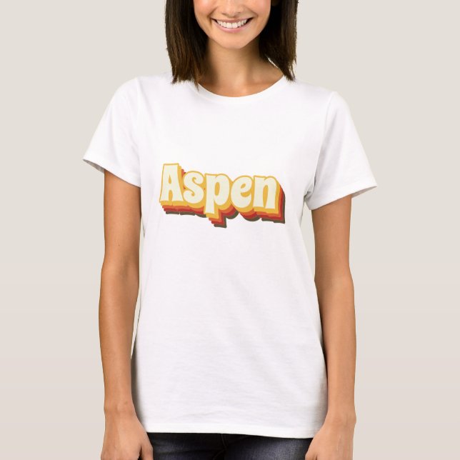 Aspen Retro Vintager Text T-Shirt (Vorderseite)