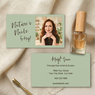 Aspen Sage Natural Nägel Künstler Salonbesitzer Fo Visitenkarte