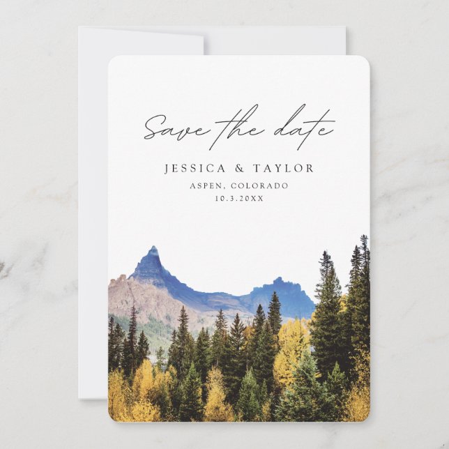 Aspen Save the Date Colorado Wedding Einladung (Vorderseite)