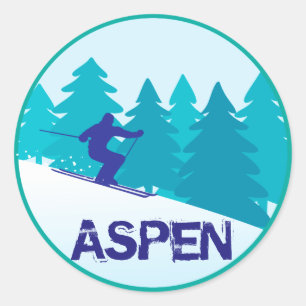 Aspen-Ski-Kreis Runder Aufkleber