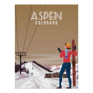 Aspen-Ski-Reiseposter vintage Poster